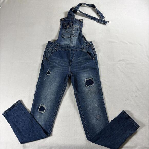 Zana Di Denim - Zanadi Womens Denim Overalls Medium Distressed Stretch Y2K Retro Streetwear Cute